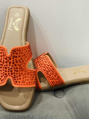 Orange Diamante Sliders