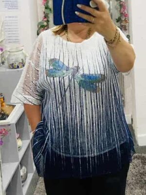 Blue Dragonfly Printed Top