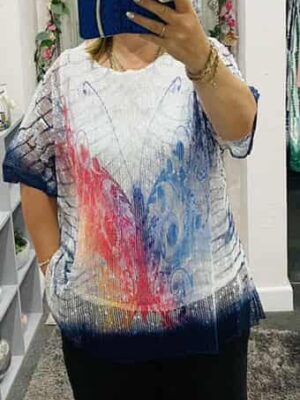 Multi Butterfly Print Top