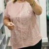 Pink Diamante Letters Embellished Cotton Mix Top