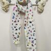 White Multi Foil Butterfly Print Cotton Mix Scarf