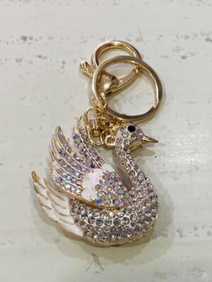 Gold Diamante Swan Key Ring/Bag Charm