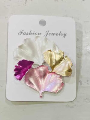 Mixed Pink Leaf Magnetic Broach