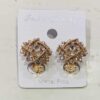 Gold Diamante Kris Cross Clip On Earrings