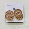 Gold Circle Twists Clip On Earrings