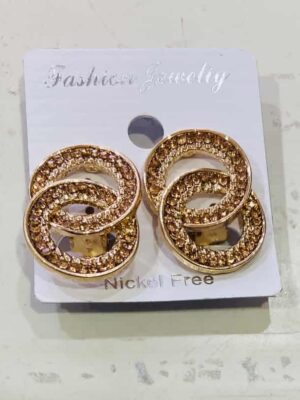 Gold Circle Twists Clip On Earrings