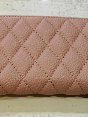 Pink Or Grey Quilted Zip Purse