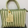 Gold Threaded Straw Tote Bag Various Colours