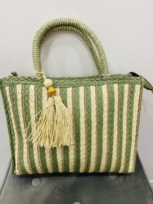 Gold Threaded Straw Tote Bag Various Colours