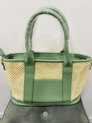 Green Half Mesh Tote Bag