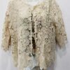 Beige Or White Floral Lace Long Sleeve Cotton Mix Shrug Short Cardigan