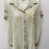 Beige Or Taupe Heavy Lace Shimmer Front Detail Cotton Mix Top