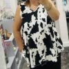 Black Or Navy Splash Print Vest Top