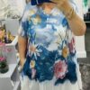 Navy, Grey, Or Green Butterfly Floral Print Top With Vest