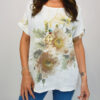White Or Blue Floral Print Cotton Top With Necklace