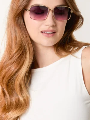 Purple Ombre Lens Squoval Fashion Sunglasses