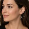 Silver Diamante Heart Twist Earrings