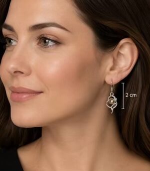 Silver Diamante Heart Twist Earrings