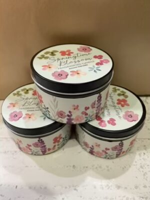 Spring Floral Tin Candle