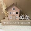 "Home Sweet Home"  Wooden House With Bike Decor