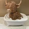 Highland Cow Soaking In The Bath Ornament