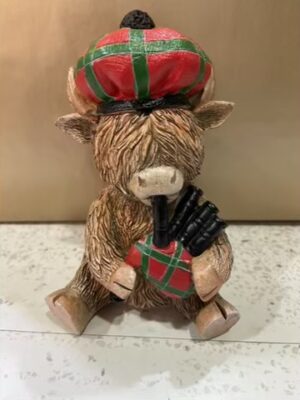 Highland Cow Pipe Piper Ornament