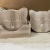 Wooden Cat Face Coasters With Wooden Box Holder