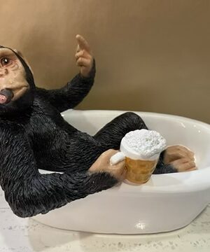 Cheeky Monkey Relaxing In The Bath Ornament