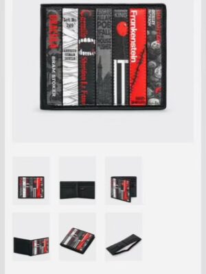 Men's Black Horror Bookworm Two Fold Wallet
