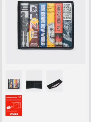 Men's Black Sci Fi Bookworm Two Fold Wallet