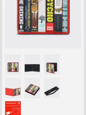 Men's Red Horror "Psycho" Bookworm Two Fold Wallet