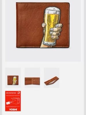 Men's Brown "Cheers" Leather 2 Fold Wallet