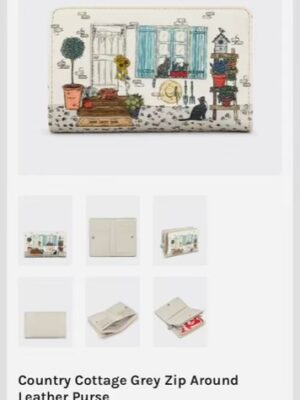 Warm Grey Country Cottage Zip Around Purse