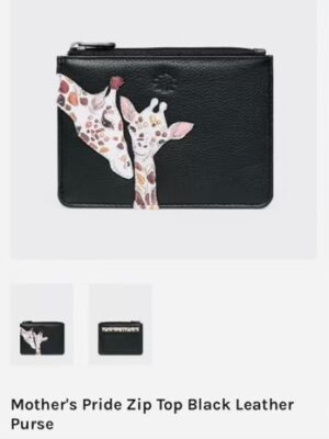 Black Mother's Pride Giraffe Zip Top Purse