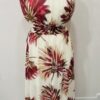 Wine, Or Green/Cream Large Floral Print Halter Neck Pleated Maxi Dress