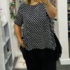 Black Trim Spotted Long Top