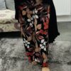 Red, Blue, Or Orange Floral Print Trousers
