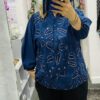 Lilac, White Or Navy Sequin Long Sleeve Cotton Top