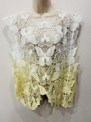 Blue Or Lemon Butterfly Crochet Top
