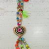 Triple Tassel Neon Bead Detail Long Necklace