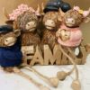 Highland Cow Cuddling Family Ornament