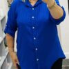 Plain Long Sleeve Button Front Top Various Colours