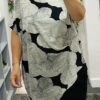Black Printed Asymmetric Long Top
