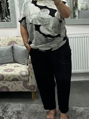 Black Or Cream Leisure Trousers