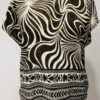 Brown Wave Print Bow Back Detail Top
