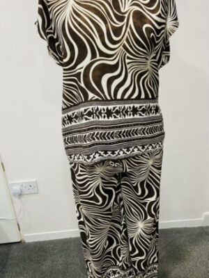 Brown Wave Print Trousers
