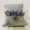 Purple/Blue Shimmer Silver Diamante Beaded Wrap Around Bangle