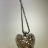 Silver Dimpled Heart With Diamante Edging