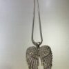 Silver Diamante Angel Wings Long Necklace