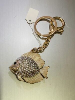 Gold Diamante Fish Key Ring/Bag Charm